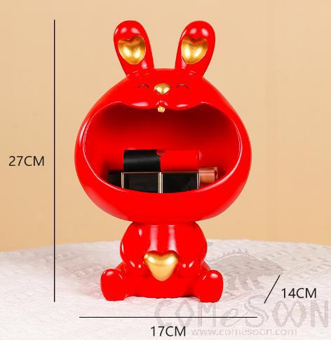 Rabbit Shape Candy Box, Resin, Red, 17*14*27cm