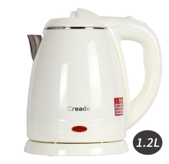 1.2L Electric Kettles With Double Layer,tainless steel + ABS engineering plastics