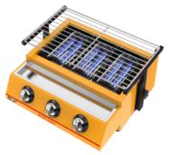 Spray-Painted Three-Head Glass Blue Diamond Roaster 450*400*180mm
