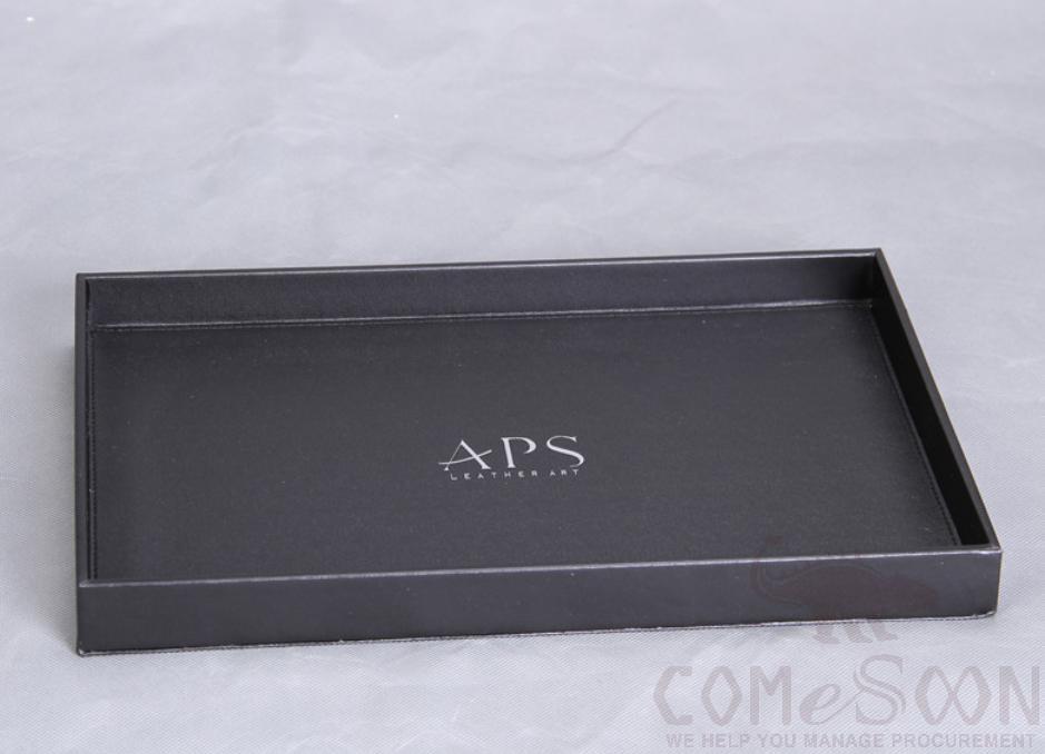 Tray,Black Pu Leather,348*240*32mm