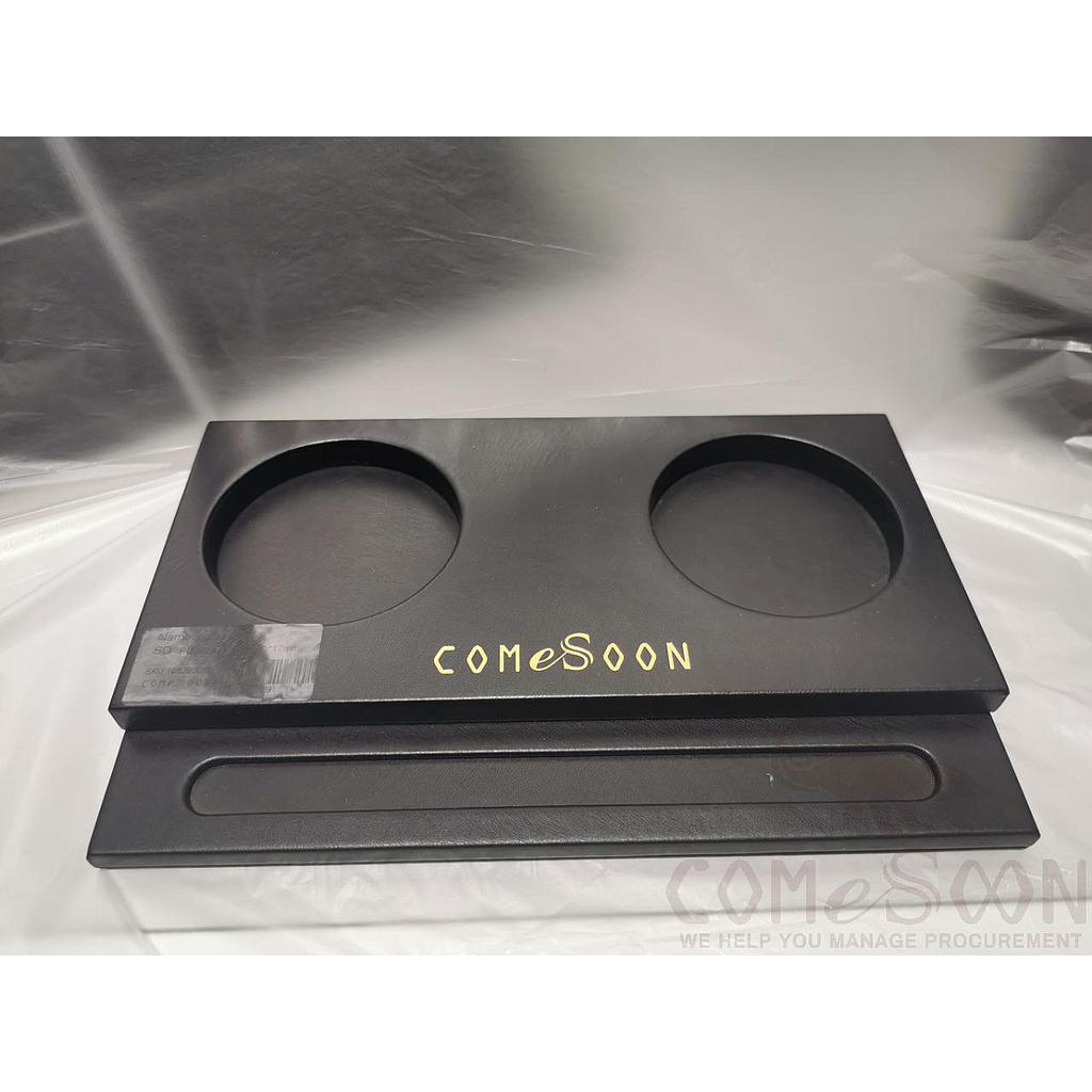 Cup Tray,Black Pu Leather,150*240*17mm