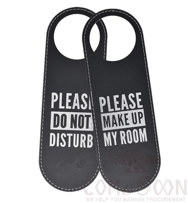 Do Not  Disturb Card,Black Pu Leather,240*85*6mm