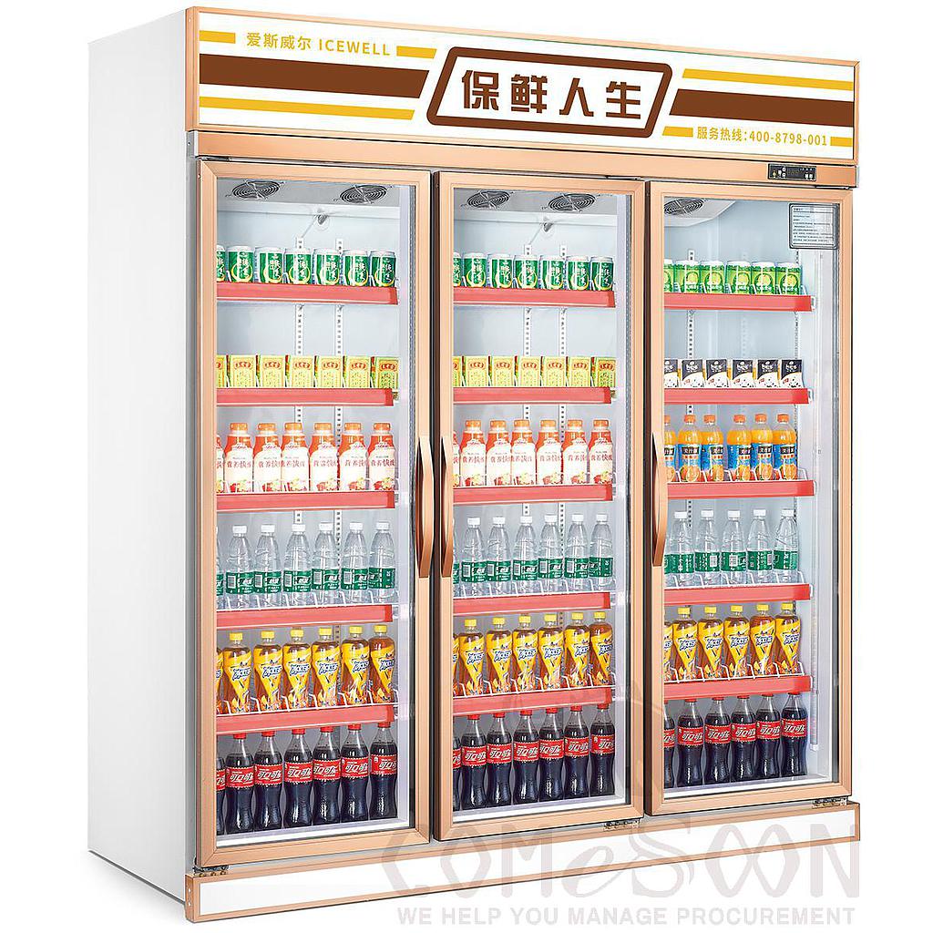 Three-Door Display Cabinet (Rose Golden Gate) 1860*680*2130mm