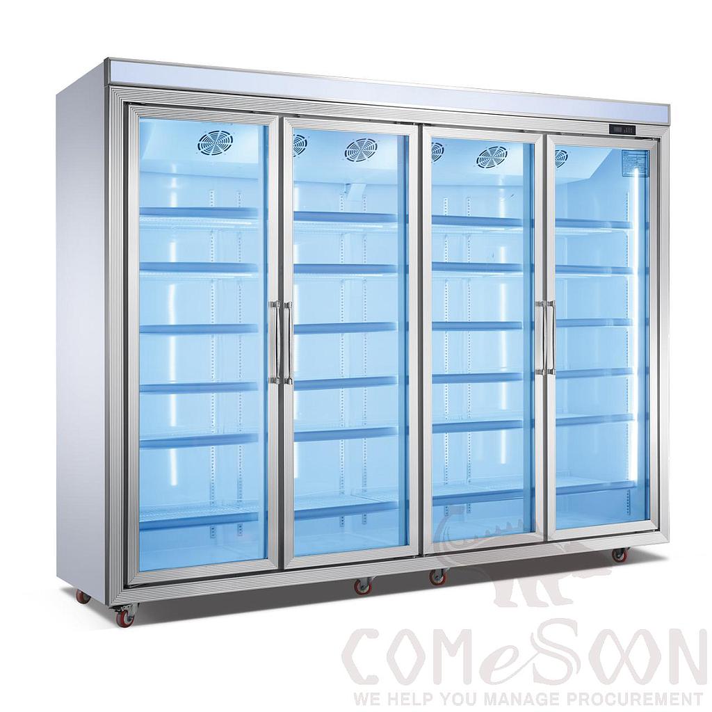 Six-Door Frozen Display Cabinet (Aluminum Alloy/Rose Gold) 3920*800*2100mm