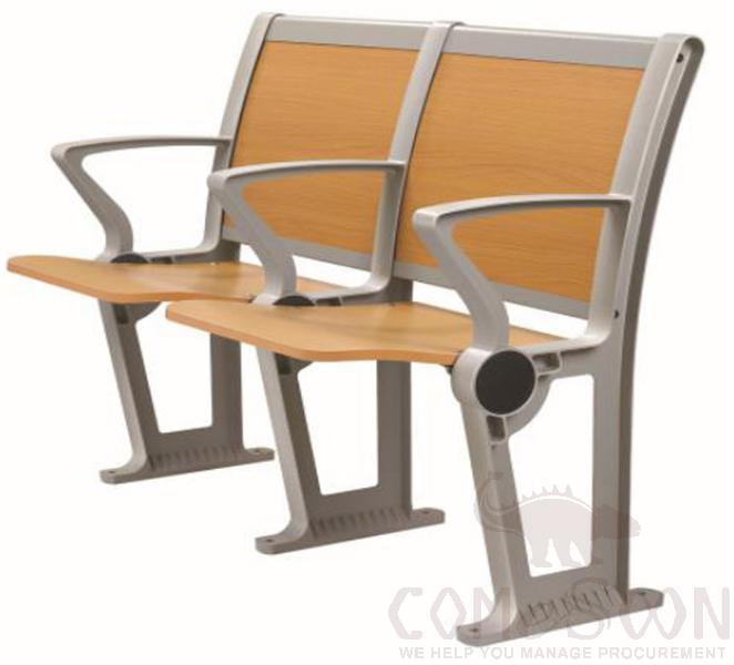 Classroom Desks And Chairs-Back Row，Metal Frame + Multi-Layer Rotary Cut Wood Surface Pressure Fireproof Board + Aluminum Alloy，L1090*W550*H870MM