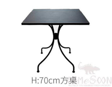 Outdoor table-70*70cm,carbon steel + metal base,70*70*71cm