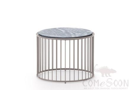 Outdoor coffee table-φ50cm,aluminum alloy + rock board,φ50*40cm