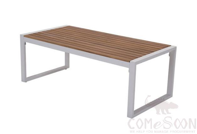 Outdoor plastic wood coffee table-120*60cm,metal frame + plastic wood,120*60*45cm