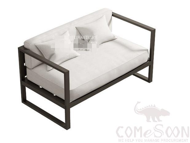Outdoor aluminum alloy sofa-140cm,thick aluminum alloy + waterproof cloth + high density sponge + doll cotton,140*75*70cm