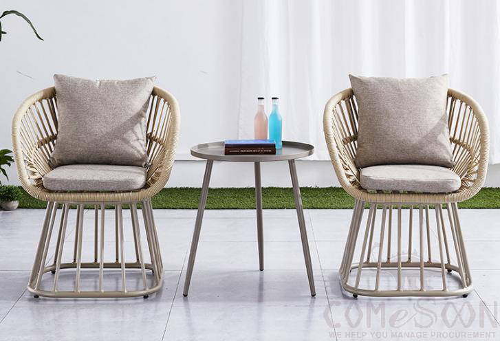 Outdoor plastic wood table and chair-chair*2+table*1