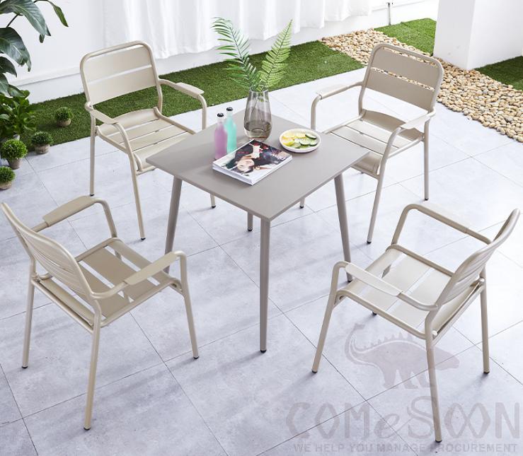 Outdoor aluminum tables and chairs