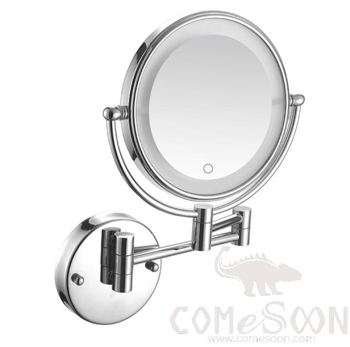 Led Makeup Mirror-Battery Charging / Double-Sided Mirror - Silver - 8 inch (20cm) Single - Copper + SUS304