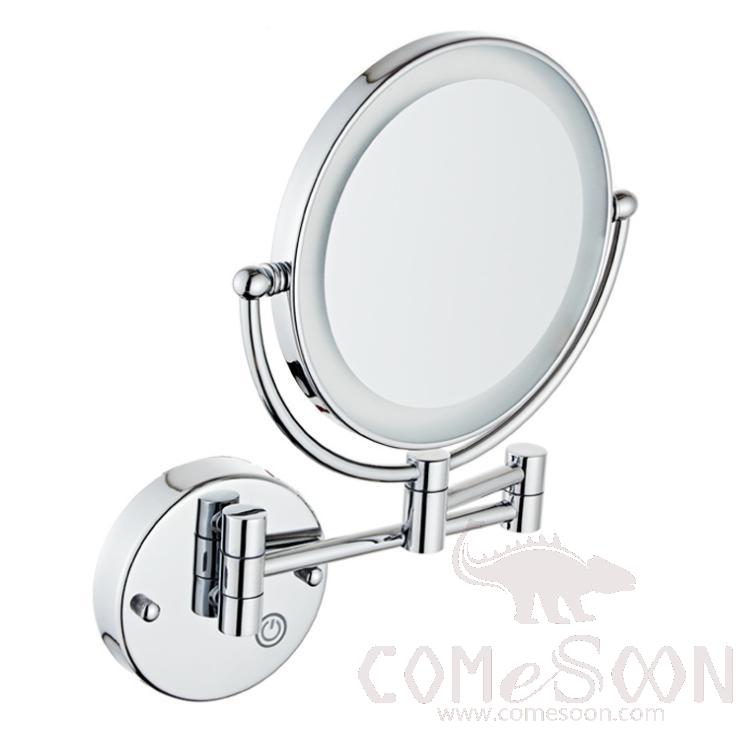 Led Makeup Mirror-Plug / Double-Sided Mirror - Silver - 8 inch (20cm) Single - Copper + SUS304