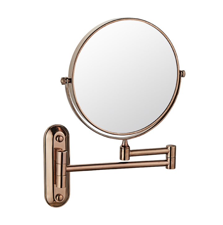 Makeup Mirror-W/O Led / Double-Sided Mirror - Rose Gold - 6 inch (20cm) Single - Copper + SUS304 + zinc alloy