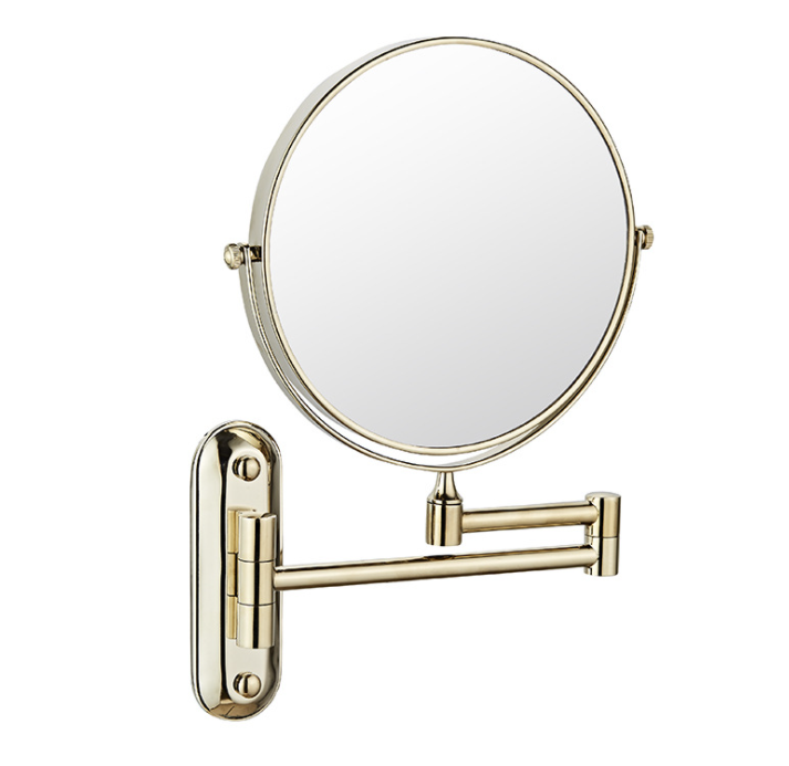 Makeup Mirror-W/O Led / Double-Sided Mirror - Zirconium gold - 8 inch (20cm) Single - Copper + SUS304 + zinc alloy