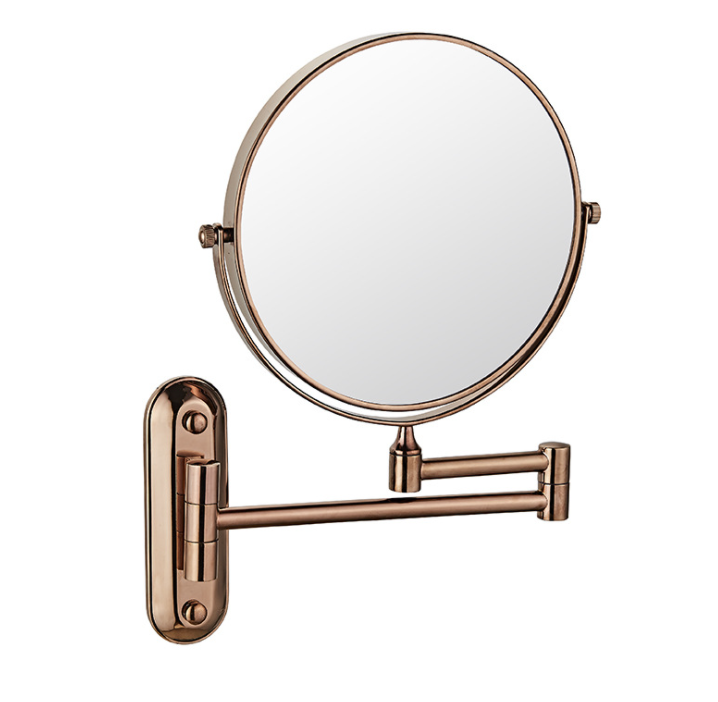 Makeup Mirror-W/O Led / Double-Sided Mirror - Rose Gold - 8 inch (20cm) Single - Copper + SUS304 + zinc alloy