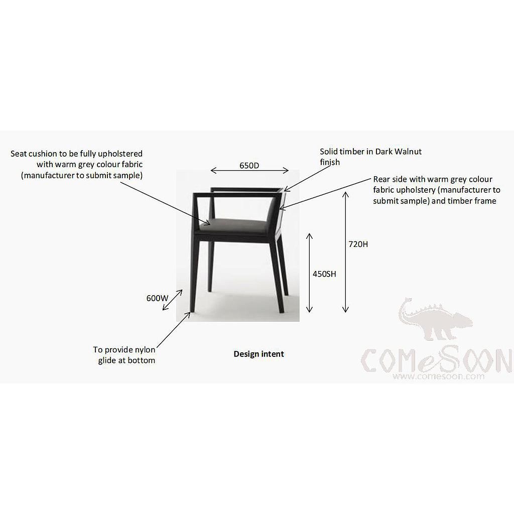 Solid wood reception chair (customized product)-60*65*72cm