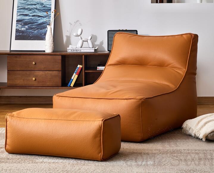 Microfiber leather lazy sofa-100*70*70cm+65*30*26cm-GRV:106