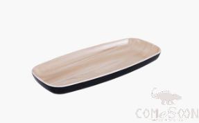 Wooden grain melamine square plate 21.4CM