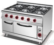 Gas 6-Burner Range With GasOven, Dimension:L1200*W900*H920mm, Power Supply:7.5 X 3+4.5 X 3+5.8 KW