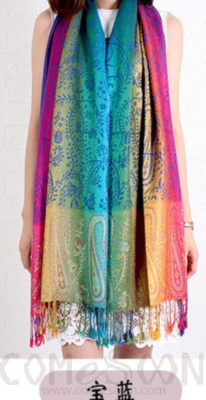 Shawls-70*190cm,30% Rayon + 70% polyester