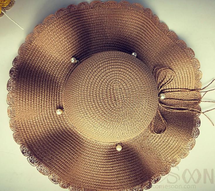 Straw Hat 1-Black,Straw,56~58cm