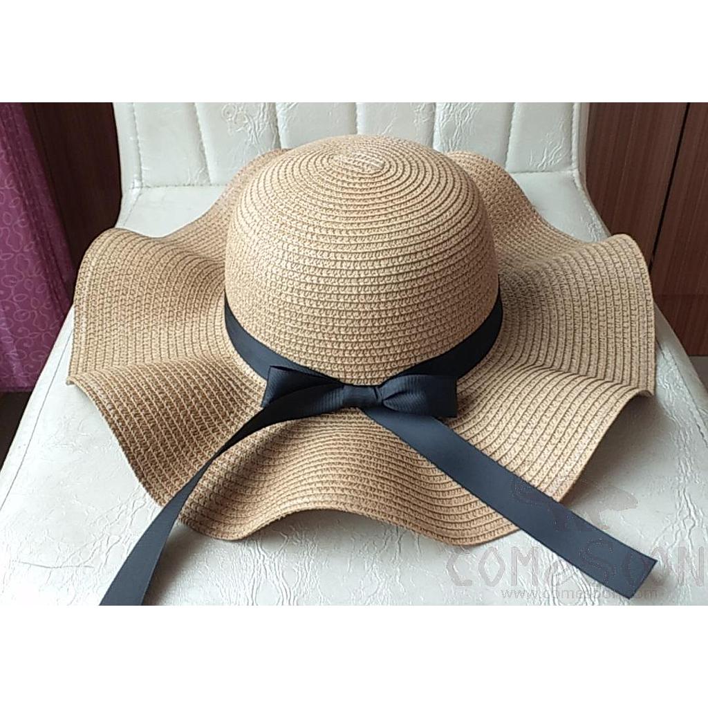 Straw Hat 1-Black,Straw,56~58cm