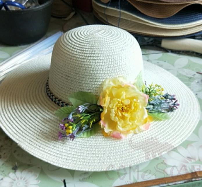 Straw Hat 1-Black,Straw,56~58cm