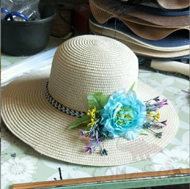 Straw Hat 1-Black,Straw,56~58cm