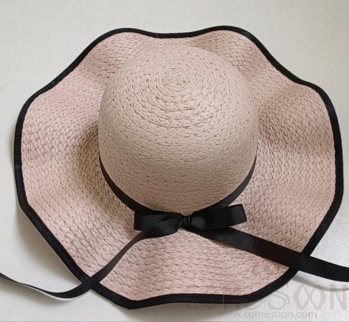 Straw Hat 1-Black,Straw,56~58cm