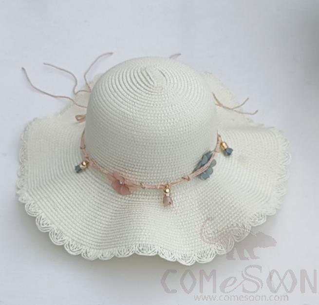 Straw Hat 1-Black,Straw,56~58cm