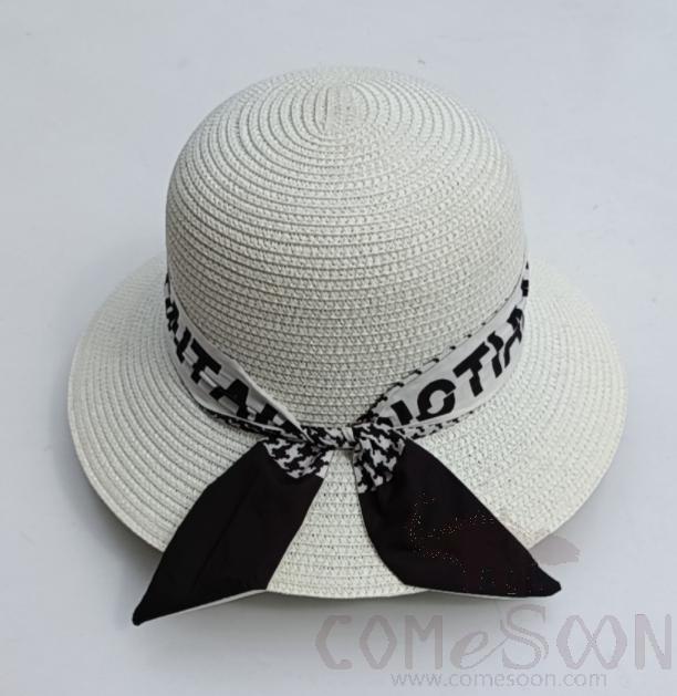 Straw Hat 1-Black,Straw,56~58cm