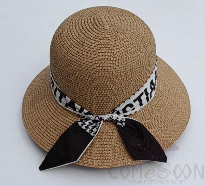 Straw Hat 1-Black,Straw,56~58cm