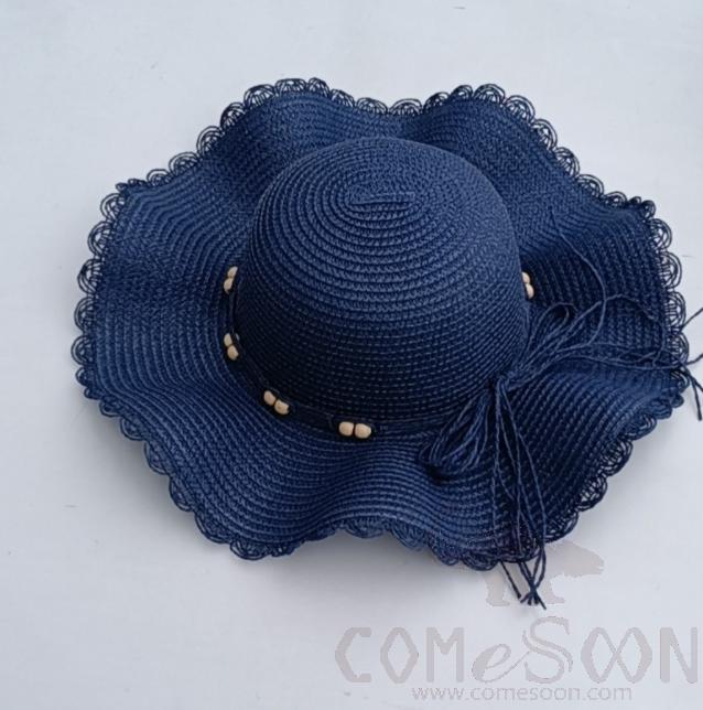 Straw Hat 1-Black,Straw,56~58cm