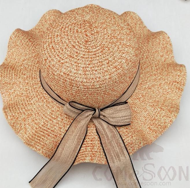 Straw Hat 1-Black,Straw,56~58cm