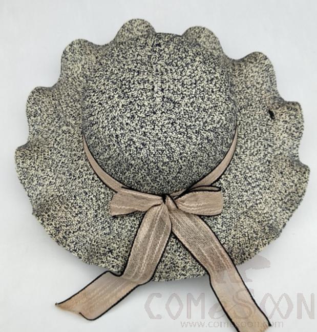 Straw Hat 1-Black,Straw,56~58cm