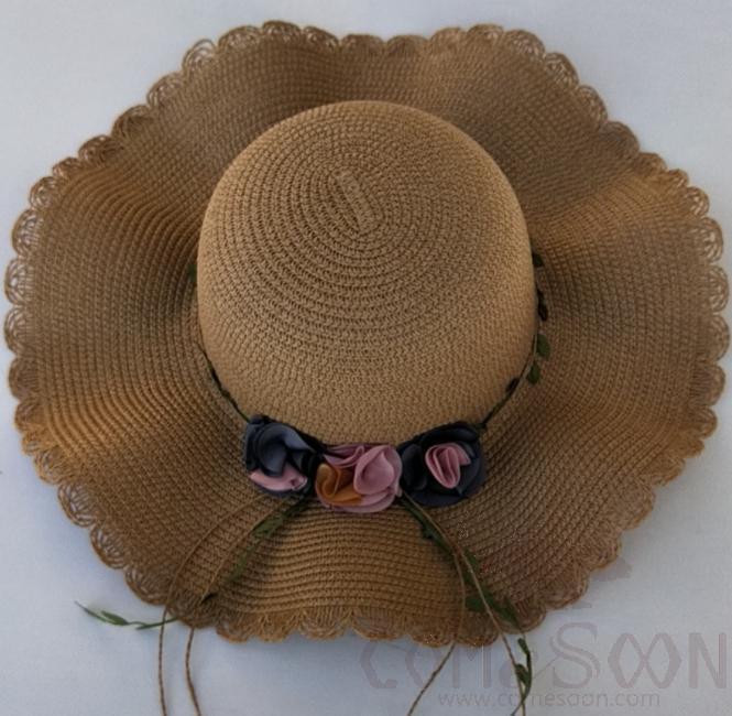 Straw Hat 1-Black,Straw,56~58cm