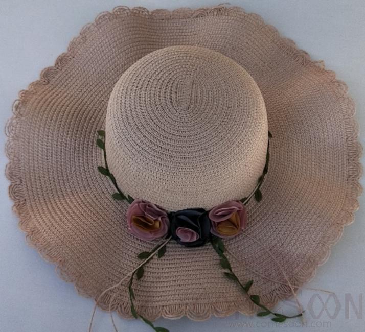 Straw Hat 1-Black,Straw,56~58cm