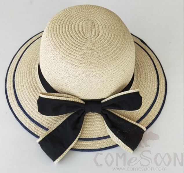 Straw Hat 1-Black,Straw,56~58cm