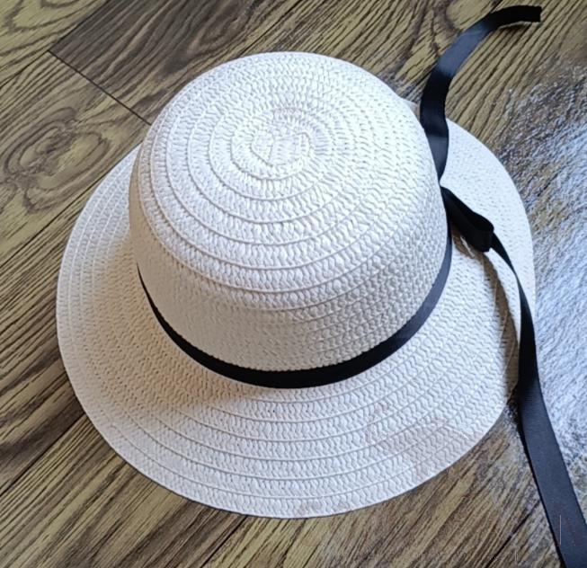 Straw Hat 1-Black,Straw,56~58cm