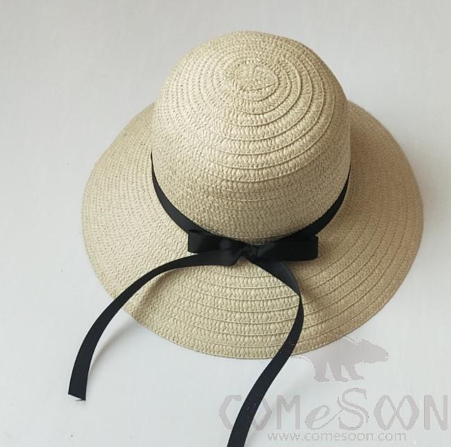 Straw Hat 1-Black,Straw,56~58cm