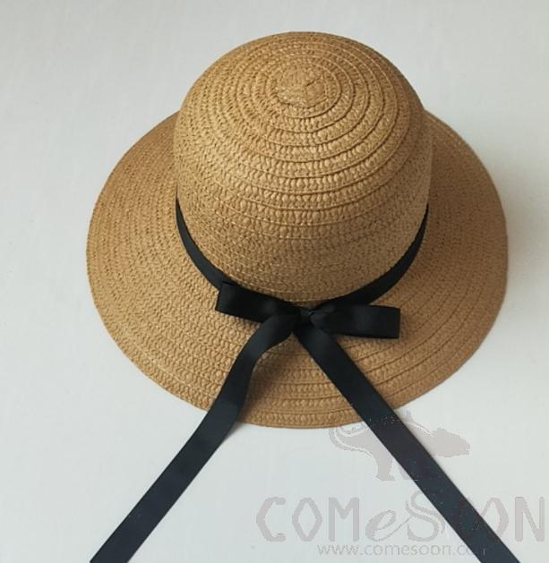 Straw Hat 1-Black,Straw,56~58cm