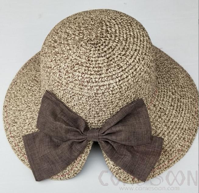 Straw Hat 1-Black,Straw,56~58cm