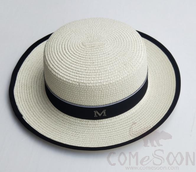Straw Hat 1-Black,Straw,56~58cm