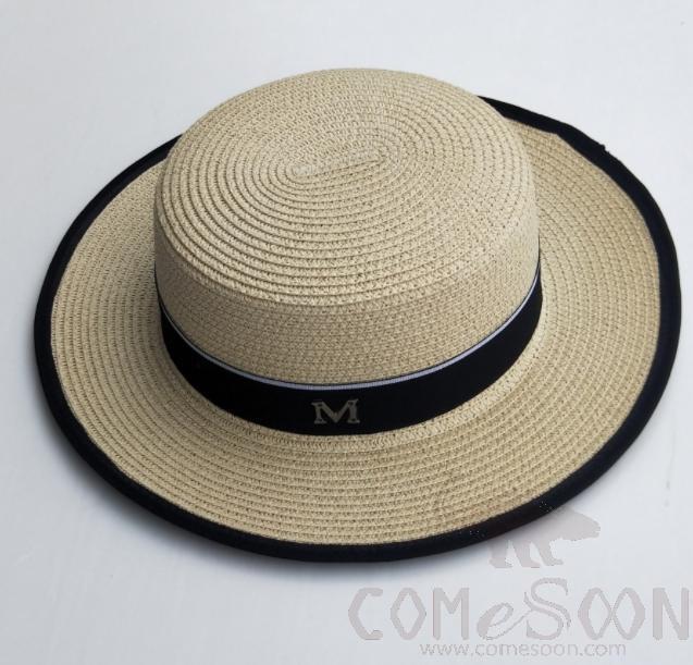 Straw Hat 1-Black,Straw,56~58cm