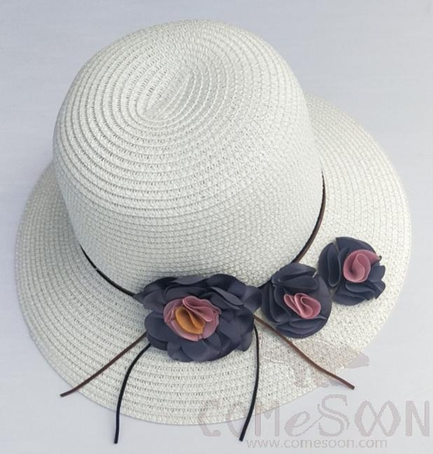 Straw Hat 1-Black,Straw,56~58cm