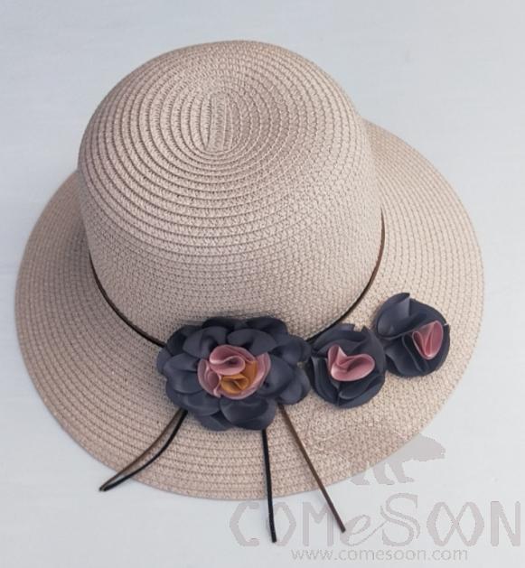Straw Hat 1-Black,Straw,56~58cm