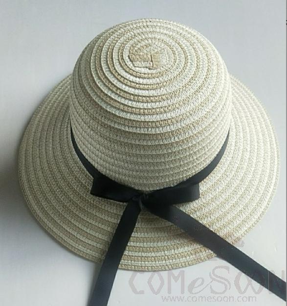 Straw Hat 1-Black,Straw,56~58cm
