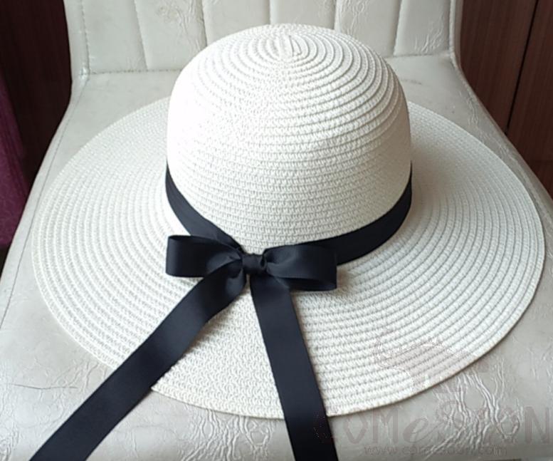 Straw Hat 1-Black,Straw,56~58cm