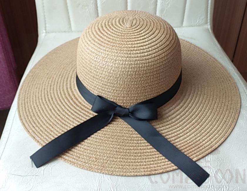 Straw Hat 1-Black,Straw,56~58cm
